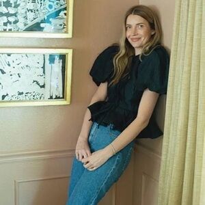 Black Puff Sleeve Top